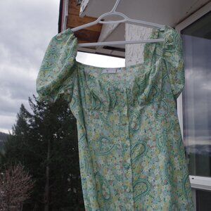 Cute Off Shoulder Or On Pasley Green Dress